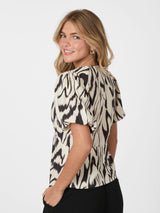 Neo Noir Irina Graphic Zag Blouse