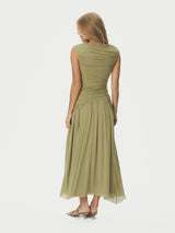 Neo Noir Cludine Mesh Dress - Sage Green