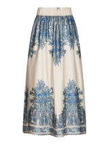 Neo Noir Lenni Paisley Border Skirt - Ash Blue