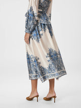 Neo Noir Lenni Paisley Border Skirt - Ash Blue