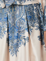 Neo Noir Lenni Paisley Border Skirt - Ash Blue
