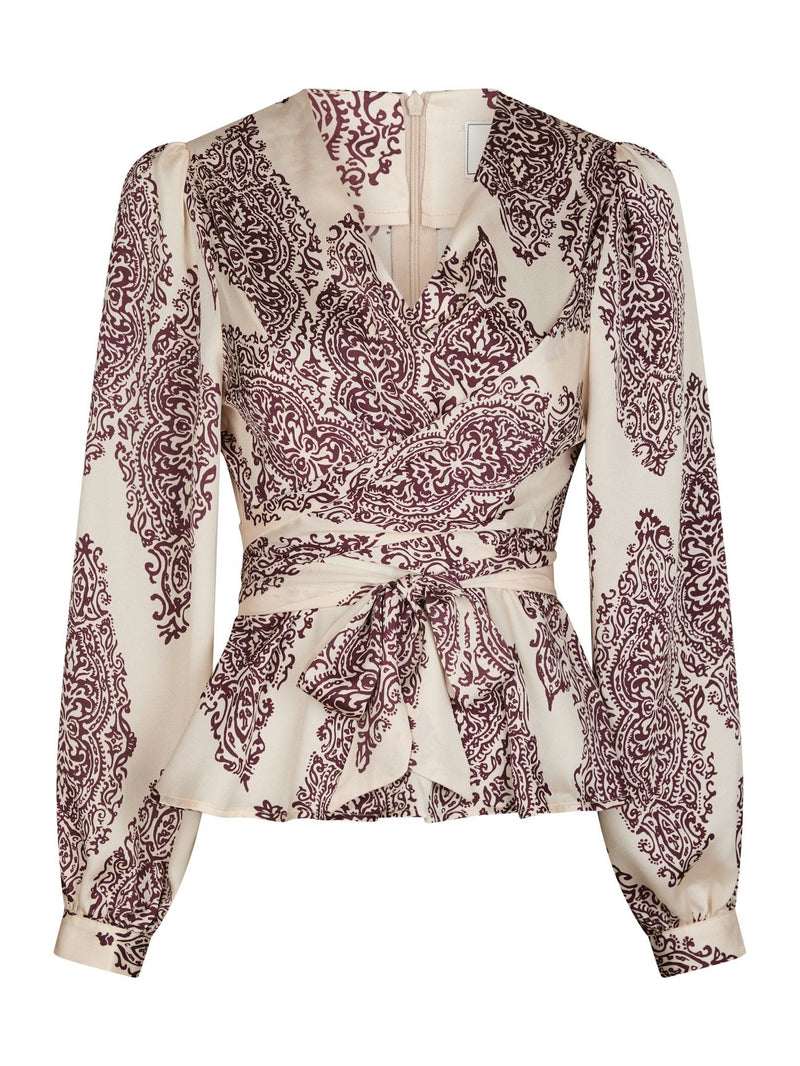 Neo Noir Rista Paisley Drop Blouse - Burgundy