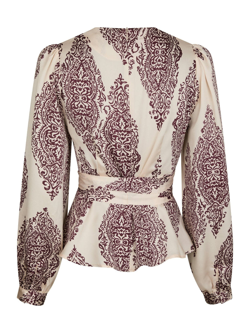 Neo Noir Rista Paisley Drop Blouse - Burgundy