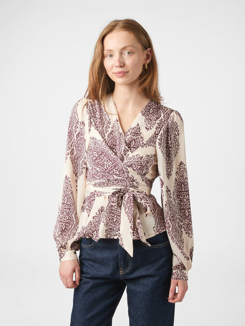 Neo Noir Rista Paisley Drop Blouse - Burgundy