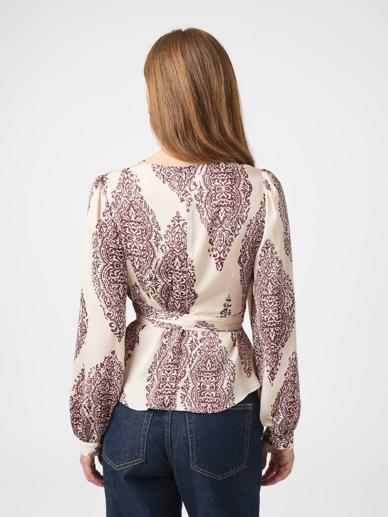 Neo Noir Rista Paisley Drop Blouse - Burgundy