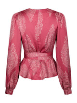 Neo Noir Rista Paisley Drop Blouse - Cherry Pink