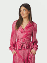 Neo Noir Rista Paisley Drop Blouse - Cherry Pink