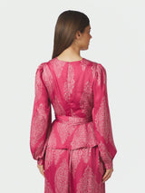 Neo Noir Rista Paisley Drop Blouse - Cherry Pink