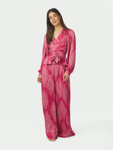 Neo Noir Rista Paisley Drop Blouse - Cherry Pink
