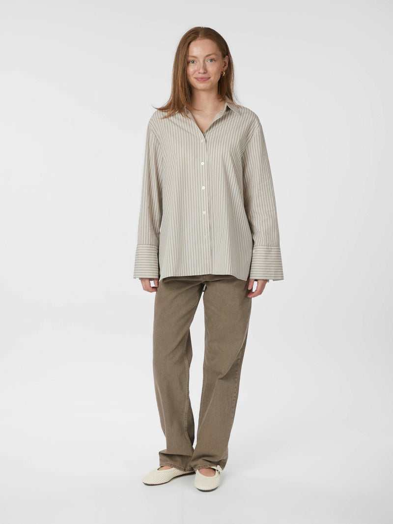 Neo Noir Dita Double Stripe Shirt - Creme