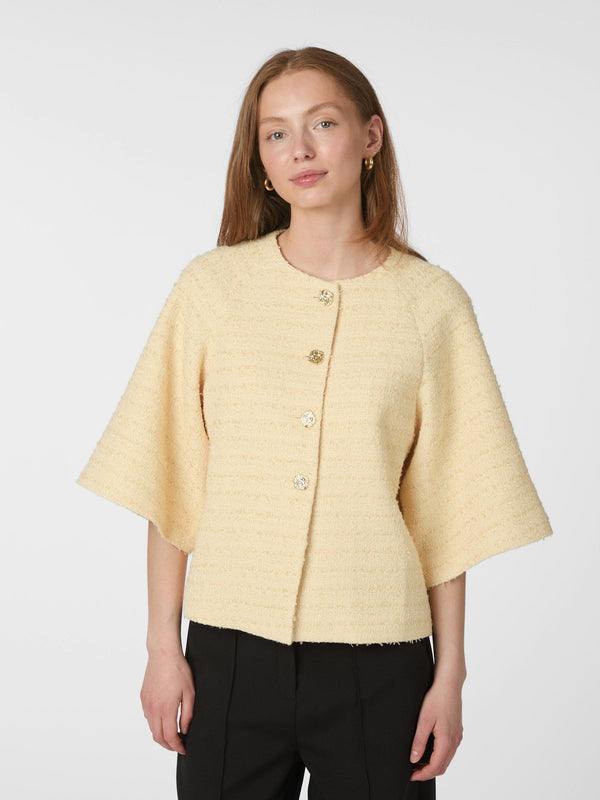 Neo Noir Rosella Boucle Mini Jacket - Light Yellow