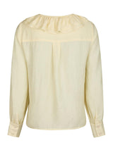 Neo Noir Katarina Crepe Ruffle Blouse - Light Yellow