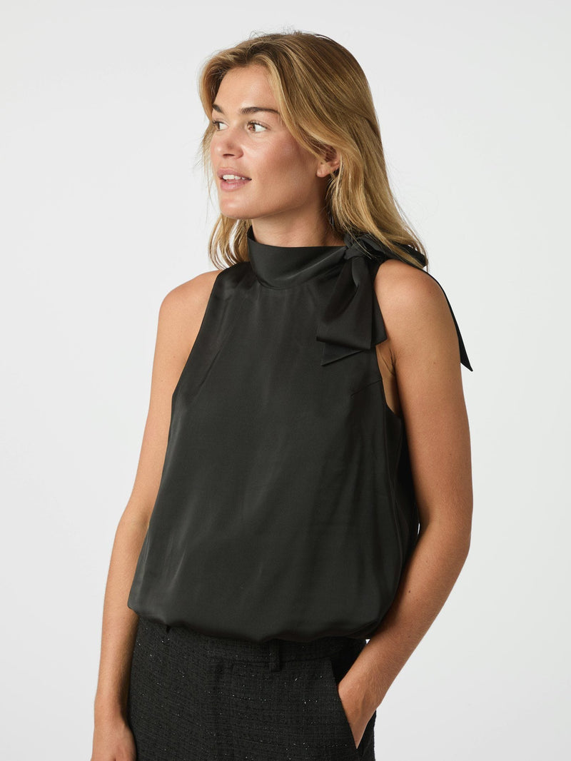 Neo Noir Veda Drapy Satin Top - Back
