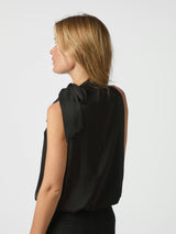 Neo Noir Veda Drapy Satin Top - Back