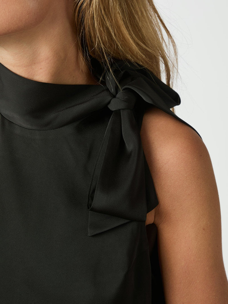 Neo Noir Veda Drapy Satin Top - Back