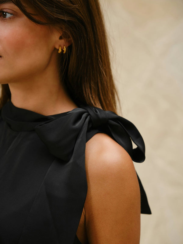 Neo Noir Veda Drapy Satin Top - Back