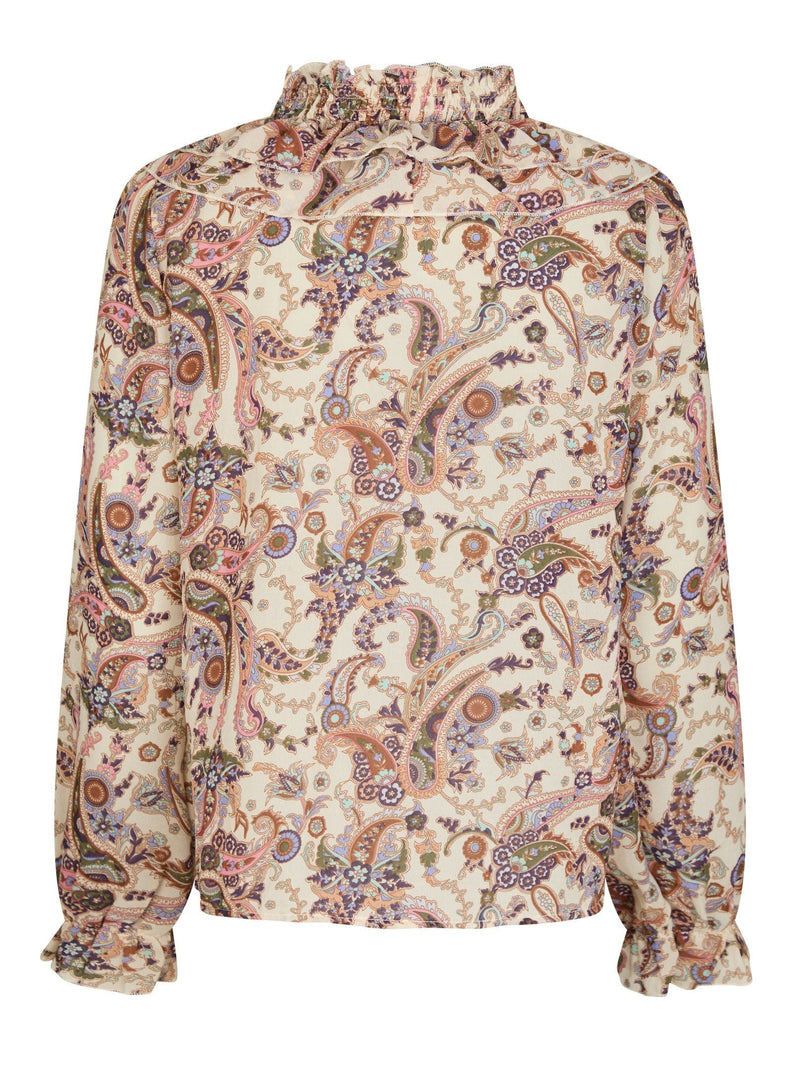 Neo Noir Ivey Art Paisely Blouse - Creme