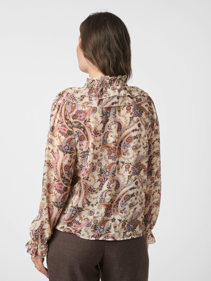 Neo Noir Ivey Art Paisely Blouse - Creme