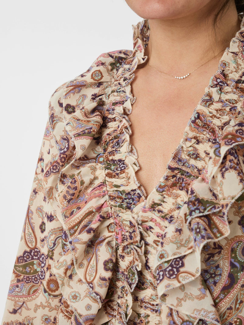 Neo Noir Ivey Art Paisely Blouse - Creme