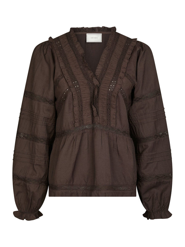 Neo Noir Elfie Blouse - Dark Brown