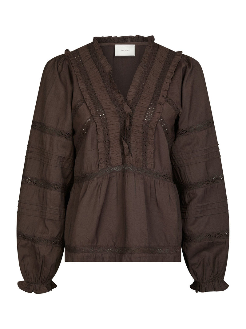 Neo Noir Elfie Blouse - Dark Brown