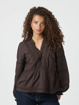 Neo Noir Elfie Blouse - Dark Brown