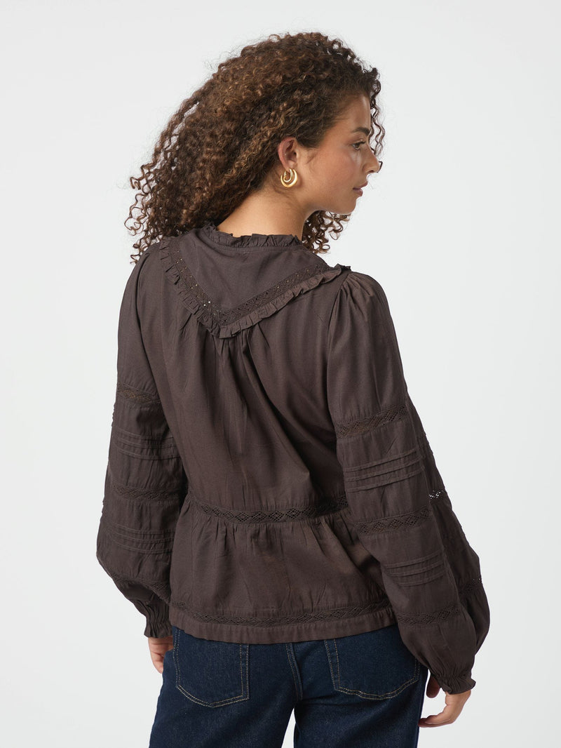 Neo Noir Elfie Blouse - Dark Brown