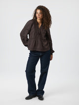 Neo Noir Elfie Blouse - Dark Brown