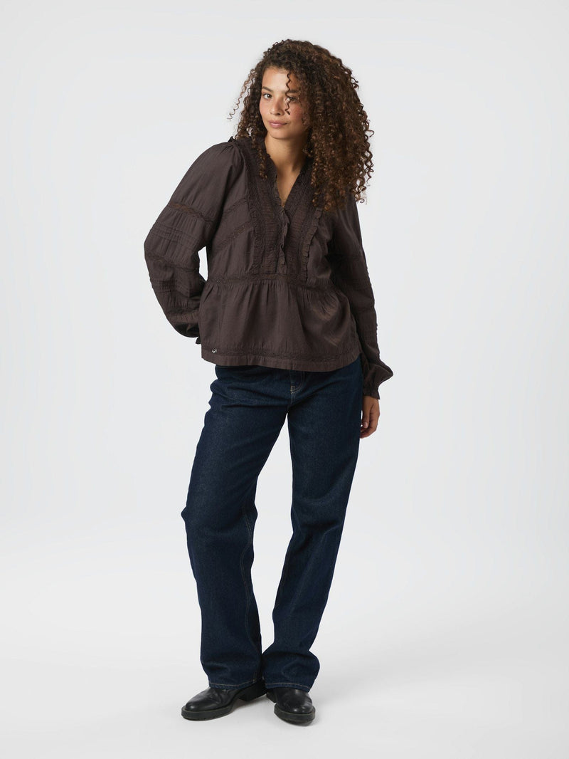 Neo Noir Elfie Blouse - Dark Brown