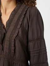 Neo Noir Elfie Blouse - Dark Brown