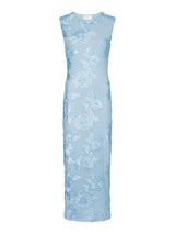 Neo Noir Tiranna Big Flower Mesh Dress - Light blue