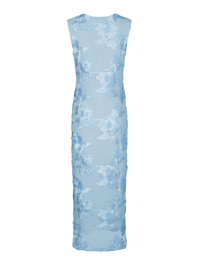Neo Noir Tiranna Big Flower Mesh Dress - Light blue