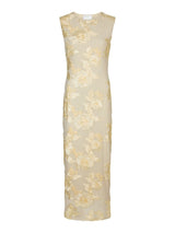 Neo Noir Tiranna Big Flower Mesh Dress - Light Yellow