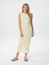 Neo Noir Tiranna Big Flower Mesh Dress - Light Yellow