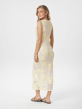 Neo Noir Tiranna Big Flower Mesh Dress - Light Yellow