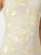 Neo Noir Tiranna Big Flower Mesh Dress - Light Yellow