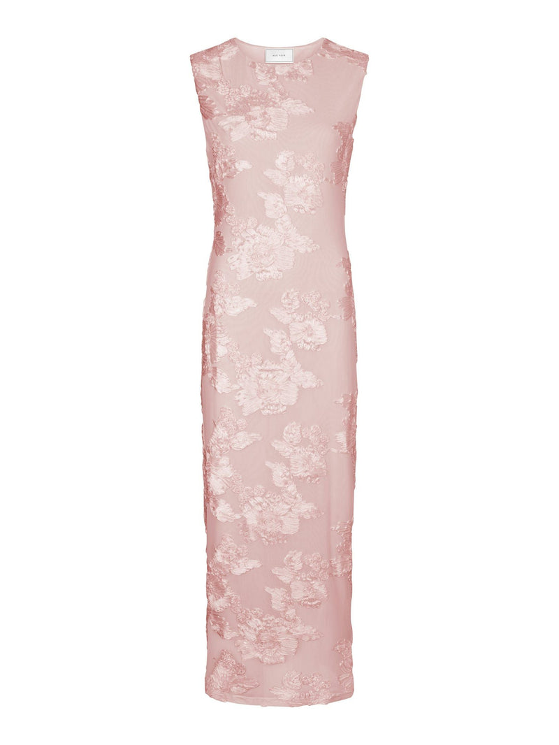 Neo Noir Tiranna Big Flower Mesh Dress - Light Pink