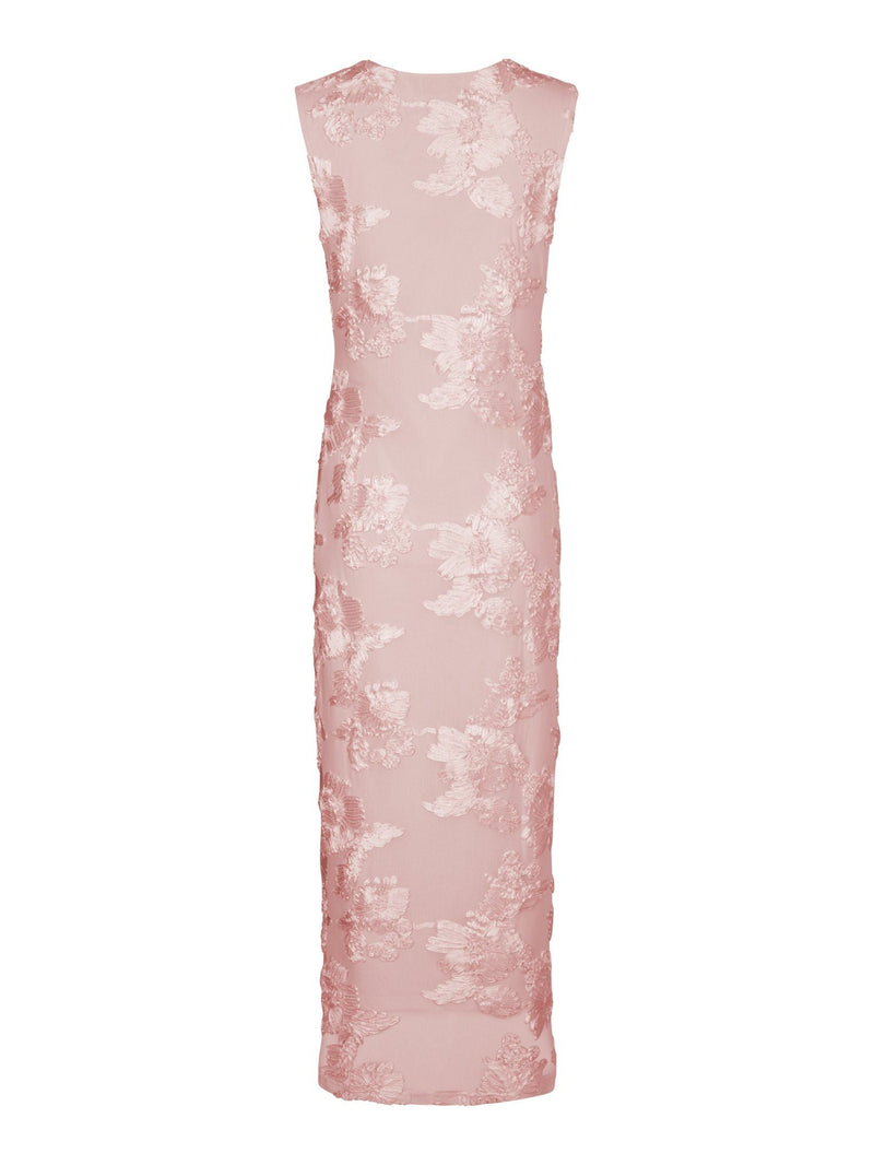 Neo Noir Tiranna Big Flower Mesh Dress - Light Pink