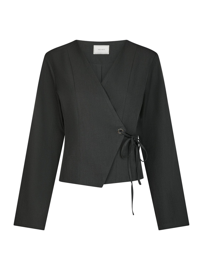 Neo Noir Simmi Eyelet Blouse - Dark Grey