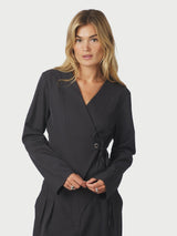 Neo Noir Simmi Eyelet Blouse - Dark Grey