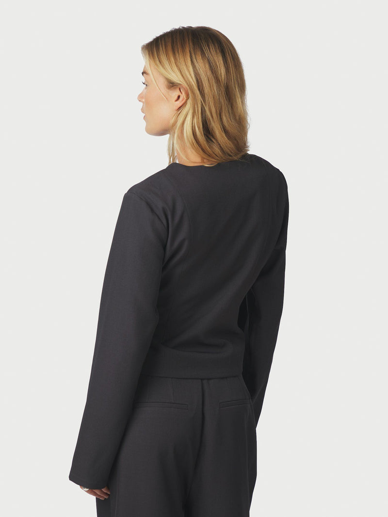 Neo Noir Simmi Eyelet Blouse - Dark Grey