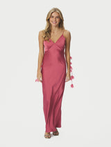 Neo Noir Colly Heavy Sateen Dress - Cherry Pink