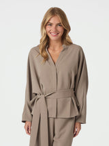 Neo Noir Ellery Crepe Blouse - Taupe