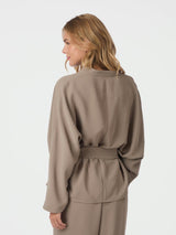 Neo Noir Ellery Crepe Blouse - Taupe