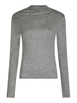 Neo Noir Teddu Fine Rib Blouse - Antracit melange