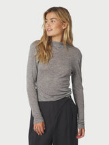Neo Noir Teddu Fine Rib Blouse - Antracit melange