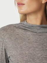 Neo Noir Teddu Fine Rib Blouse - Antracit melange