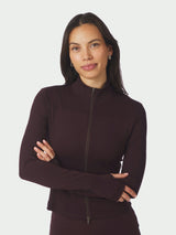 Neo Noir Nolana Zip Blouse - Burgundy