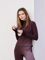 Neo Noir Nolana Zip Blouse - Burgundy