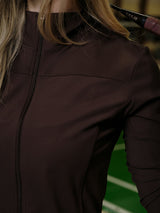 Neo Noir Nolana Zip Blouse - Chocolate Brown